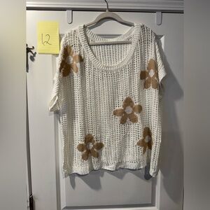Crochet Floral Sweater